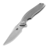 Bestech Ghost - Stonewash + Satin - Titanium kääntöveitsi, harmaa