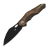 Bestech Nogard - Blackwash - Natural Canvas Micarta sulankstomas peilis, bronzed