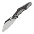 Bestech Nogard - Blackwash + Satin - Black Red Marble CF sulankstomas peilis, pilka