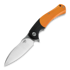 Bestech Penguin - Stonewash + Satin - G10 kääntöveitsi, oranssi, musta