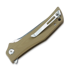 Bestech Scimitar - Stonewash + Satin - G10 sulankstomas peilis, beige