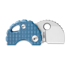 Bestechman Turtle - Beadblasted - Titanium Frag Pattern fällkniv, blå