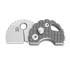 Bestechman - Turtle - Beadblasted - Titanium Frag Pattern, gr&aring;
