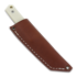 Brisa Kwaiken 90 M390 Scandi 刀, ivory micarta, cognac sheath