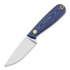 Brisa Necker 70 peilis, kabinamas ant kaklo, Flat, blue jeans micarta, kydex