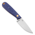 Brisa Necker 70 peilis, kabinamas ant kaklo, Flat, blue jeans micarta, leather