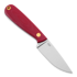 Brisa Necker 70 peilis, kabinamas ant kaklo, Flat, red micarta, leather