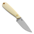 Brisa Necker 70 Full Flat peilis, kabinamas ant kaklo, ivory micarta, leather