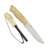 Brisa Trapper 115 knife, Elmax flat, curly birch, firesteel