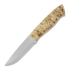 Brisa Trapper 95 puukko, N690 Scandi, curly birch