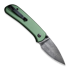 CIVIVI Qubit, Green Aluminium, Black Hand Rubbed Damascus C22030E-DS1