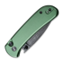 CIVIVI Qubit, Green Aluminium, Black Hand Rubbed Damascus C22030E-DS1