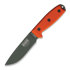 ESEE Model 4, serrated, orange G10, black plastic sheath