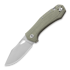 GiantMouse ACE Atelier sulankstomas peilis, green canvas micarta
