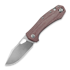 GiantMouse ACE Atelier sulankstomas peilis, red canvas micarta