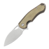 GiantMouse ACE Biblio Bronze sulankstomas peilis, Natural Canvas Micarta Inlay