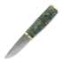 Harri Laine - Blue puukko knife, stab. curly birch