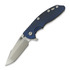 Coltello pieghevole Hinderer 3.5 XM-18 Harpoon Spanto, Magnacut, Stonewash, blue/black