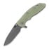 Coltello pieghevole Hinderer 3.5 XM-18 Hollow Grind Slicer, 20CV, Working Finish, translucent green