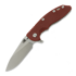 Hinderer 3.5 XM-18 Slicer Hollow Grind Magnacut Stonewash Blue Red G10 folding knife