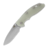 Hinderer 3.5 XM-18 Slicer Non Flipper Tri-Way Stonewash Bronze Translucent Green G10 折叠刀