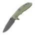 Hinderer 3.5 XM-18 Spanto 折叠刀, CPM 20CV, Working Finish, translucent green