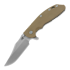 Coltello pieghevole Hinderer 4.0 XM-24 Bowie Tri-way Stonewashed Bronze, Coyote