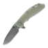 Coltello pieghevole Hinderer 4.0 XM-24 Spanto Tri-Way Battle Bronze Translucent Green G10