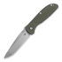 Coltello pieghevole Hinderer Firetac Spanto, stonewashed, verde
