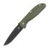 Hinderer Firetac Spanto Tri-Way Battle Black sulankstomas peilis, OD Green G10