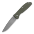 Coltello pieghevole Hinderer Firetac Spanto, working finish, verde