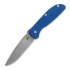 Coltello pieghevole Hinderer Firetac Spearpoint, working finish, blu