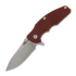 Hinderer Jurassic Magnacut Slicer Flat Grind 折り畳みナイフ, Stonewash Bronze, Red