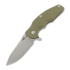 Hinderer Jurassic Magnacut Slicer Flat Grind kääntöveitsi, Stonewash, OD Green