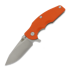 Hinderer - Jurassic Magnacut Slicer Flat Grind, Stonewash, Orange