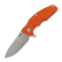 Hinderer Jurassic Magnacut Slicer Flat Grind sulankstomas peilis, Stonewash, Orange