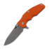Couteau pliant Hinderer Jurassic Magnacut Slicer Flat Grind, Working Finish, Orange