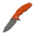 Hinderer Jurassic Magnacut Slicer Flat Grind kääntöveitsi, Working Finish, Orange