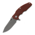 Couteau pliant Hinderer Jurassic Magnacut Slicer Flat Grind, Working Finish, Red