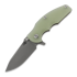 Hinderer Jurassic Magnacut Slicer Flat Grind kääntöveitsi, Working Finish, Translucent Green