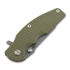 Hinderer Jurassic Magnacut Slicer folding knife, Tri-Way Battle Blue, OD Green G10