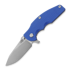 Hinderer Jurassic Magnacut Slicer sulankstomas peilis, Tri-Way Stonewash, Blue G10