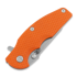 Hinderer Jurassic Magnacut Slicer sulankstomas peilis, Tri-Way Stonewash Bronze, Orange G10
