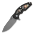 Coltello pieghevole Hinderer Jurassic Spearpoint, battle bronze, Gear Theme red/black