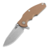 Hinderer Jurassic Spearpoint sulankstomas peilis, stonewash bronze, coyote