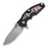 Hinderer Jurassic Spearpoint sulankstomas peilis, stonewash bronze, Gear Theme black