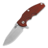 Hinderer Jurassic Spearpoint sulankstomas peilis, stonewash bronze, orange/black