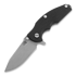 Hinderer Jurassic Spearpoint sulankstomas peilis, working finish, juoda