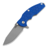 Coltello pieghevole Hinderer Jurassic Spearpoint, working finish, Blue Scale