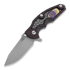 Hinderer Jurassic Spearpoint sulankstomas peilis, working finish, Raptor Eye red/black